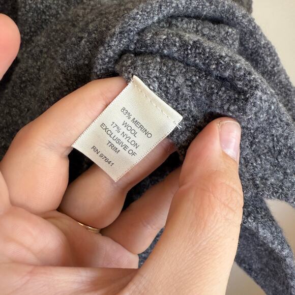 J. Jill Sweater Women’s Long Sleeve Gray Wool Blend Fleece Sweatshirt Medium - Picture 4 of 6